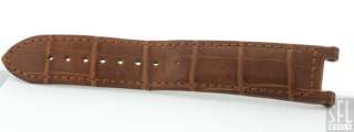 CARTIER PASHA REPLACEMENT BROWN LEATHER MENS WATCH BAND W/ 18K GOLD 