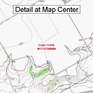   Topographic Quadrangle Map   Cryer Creek, Texas (Folded/Waterproof