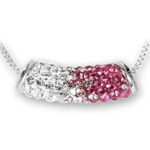   Graduated Fuchsia Crystal Tube Pendant. Made with Swarovski Elements