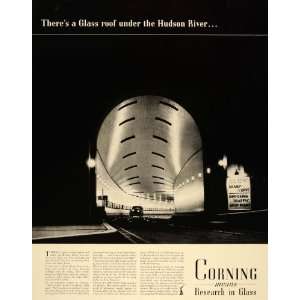  1939 Ad Corning Glass Lincoln Tunnel Hudson River NYC 