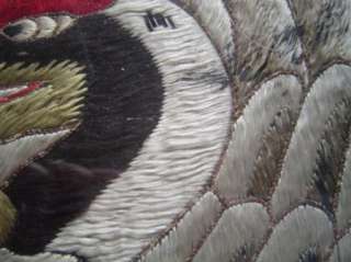 CHINESE RONDEL SILK EMBROIDERY OF CRANE  