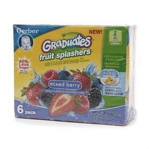Gerber Graduates Fruit Splashers, Mixed Berry, 6 ea  