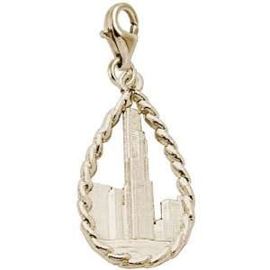  Rembrandt Charms  Tower Charm with Lobster Clasp, 10K 