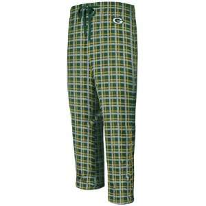  Green Bay Packers Crossbar Green Flannel Sleep Pants 