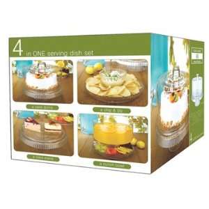  GLASS 4 IN 1 SERVING DISH SET