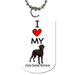 I Love My Curly Coated Retriever Dog Tag 