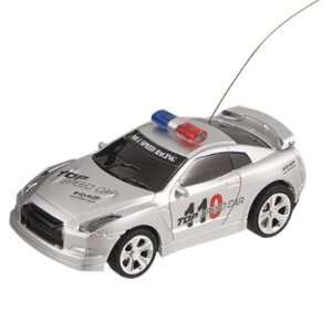   Radio Silver Tone Black Plastic Remote Control Police Car Toy Toys