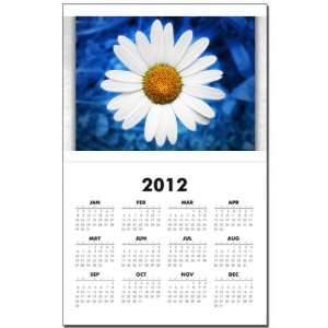  Calendar Print w Current Year Daisy Energy Blue 