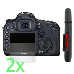  2x EOS 7D LCD Screen Protector+LCD Lens Pen Pocket Cleaning Brush 