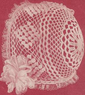 Vintage/Antique Crochet PATTERN 50 Baby Bonnet Hat Cap  