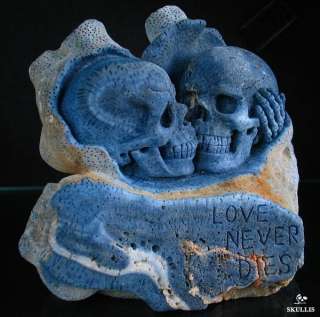 Blue Sponge Coral Crystal Skull