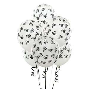  John Deere Black and White Tractor Party Balloons 6 Pack 