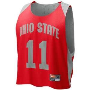 Nike Ohio State Buckeyes #11 Scarlet Gray Reversible Lacrosse Practice 
