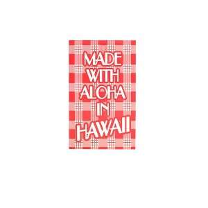  Made with Aloha in Hawaii Hang Tags in Red Palaka (Set of 