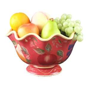  FRUIT BOWL,CENTER PIECE RED TUSCANY ORCHARD DECOR Kitchen 
