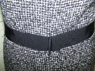   Cynthia Howie Silk Black & White Tweed Mad Men Style Sheath Dress Sz 8