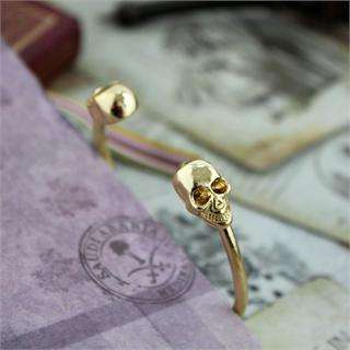 2012 New Fashion Silver/Gold Metal Alloy Skull Bangle Bracelet FREE 