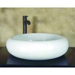 LUXExclusive Vessel Sink Stone Bowl LUX DAPHNE. 19.75 W x 6 H x 19.75 