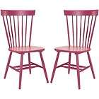 COUNTRY COTTAGE STYLE ACCENT SIDE DINING CHAIR SET (2) PINK pink 