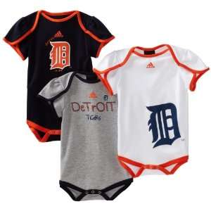  MLB Infant Detroit Tigers 3Pc Team Color Body Suit Set 