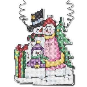  Snow Family Plastic Canvas Counted Cross Stitch Kit Arts 