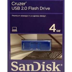  Sandisk Cruzer 4gb USB 2.0 Drive (Blue) Retail Package 