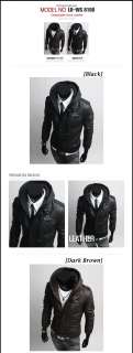 Mens Leather Jackets Korea Dandy Style Slim Fit Luxury Detachable 