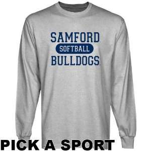  Samford Bulldogs Ash Custom Sport Long Sleeve T shirt 