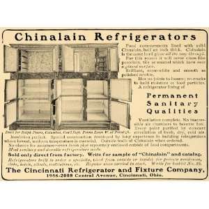  1905 Ad Chinalain Cincinnati Refrigerator Fixture Co 