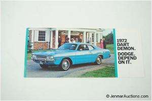 Vintage 1972 Dodge Dart Demon Postcard Unused Rare  