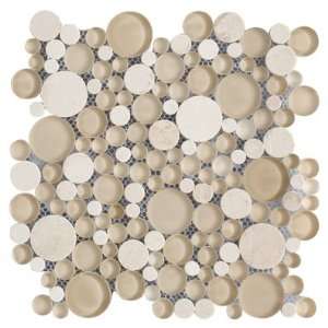   CREMA MARFIL Mosaic Tiles with Glossy & Matte Glass