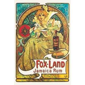  Fox Land Jamaica Rum Alphonse Maria Mucha. 12.00 inches 