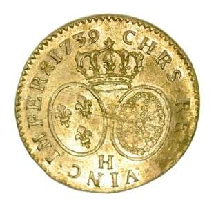   GOLD Louis dor aux lunettes 1739 H (La Rochelle) 8.14g. Gold  
