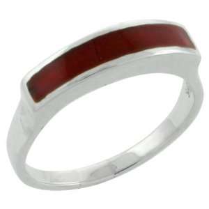   7mm) wide Sterling Silver Ring with Carnelian Stone size 11 Jewelry