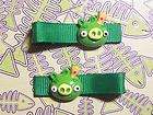 Angry Birds Small Green King Pig on Kelly Green Grosgrain Girls Hair 