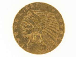   States Indian Head Five Dollar $5 Half Eagle Gold Coin NR  