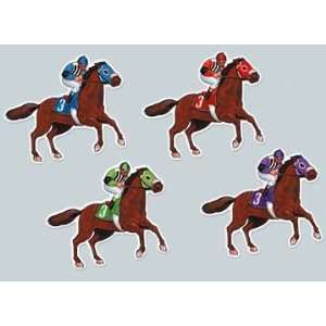  Horse and Jockey Cutouts (4 Pieces Assorted) Sports 