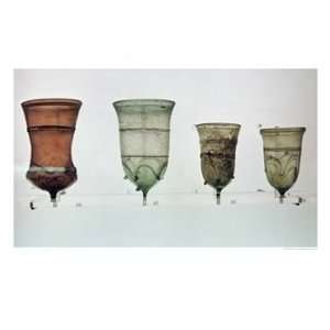  Selection of Frankish Glasses, 4th 5th Century Art Giclee 