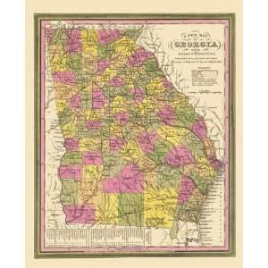  STATE OF GEORGIA (GA) AUGUSTUS MITCHELL MAP 1846