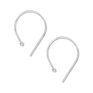 Sterling Silver Simple Deep Ear Hooks 21mm (1 Pair)  