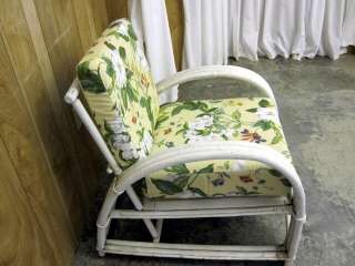 Indoor or Outdoor Shabby Romantic Style Arm Chair w Bentwood Cane 