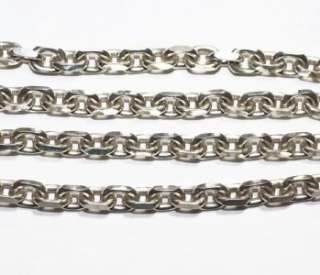 18 Sterling Silver ROLO CHAIN NECKLACE ~Faceted Solid links, 37 grams 