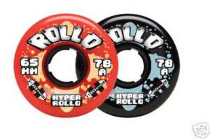 Hyper Rollo Outdoor Roller Skate Wheels Blk or Red (8)  
