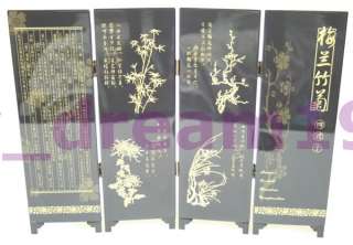 CHINESE BEAUTIFUL LACQUER PAINTING FOLDING SCREEN  