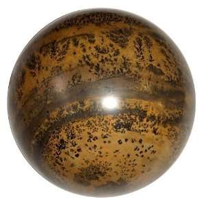 Agate Ball 01 Rare Dendritic Mocha Brown Sphere Fossilized 