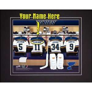 St. Louis Blues Customized Locker Room 12x15 Matted Photograph  