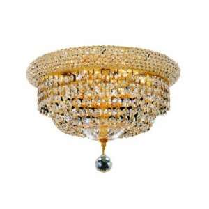   Flush Mount, Gold Finish with Crystal (Clear) Royal Cut RC Crystal