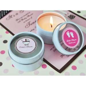  Personalized Baby Shower Round Travel Candle Tins