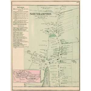  Warner & Beers 1873 Antique Map of Southampton Kitchen 