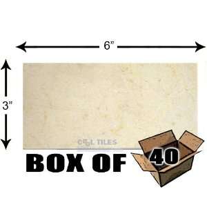  Box of solid 3 x 6 tile in crema marfil polished